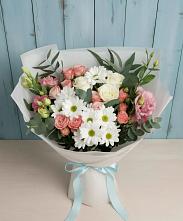 Букет цветов из:  Розы, Лизиантусы и Хризантемы #REPLACE_PRED# Донская Сочи