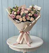 Букет цветов из:  Розы и Лизиантусы #REPLACE_PRED# Донская Сочи