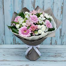 Букет цветов из:  Герберы, Альстромерии и Хризантемы в Донская Сочи