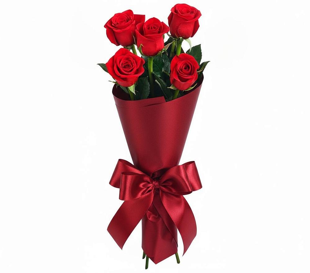 Букет 5 Красных роз Эдлесс Лав в Донская Сочи