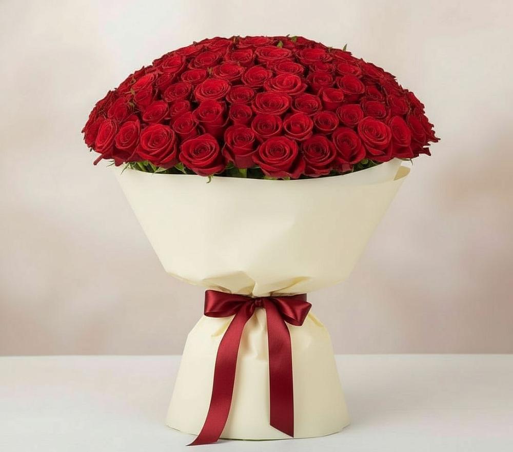 Букет 101 Красная роза Милано в Донская Сочи
