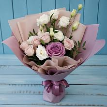 Букет цветов из:  Розы и Лизиантусы #REPLACE_PRED# Донская Сочи