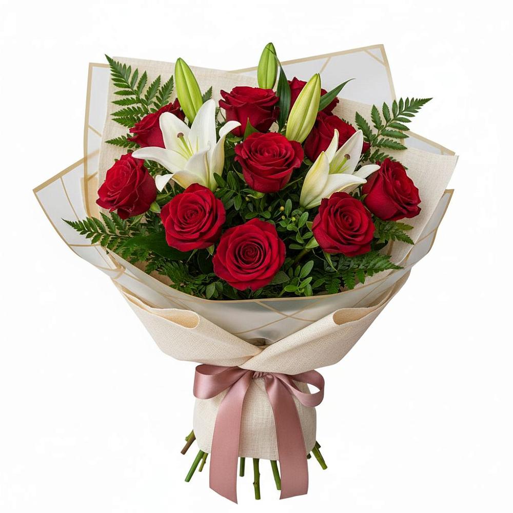 Букет цветов из: Лилии и Розы в Донская Сочи