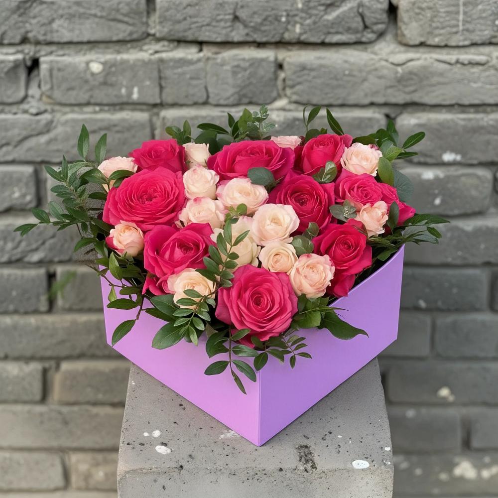 Цветочная композиция из Розы в коробке в Донская Сочи