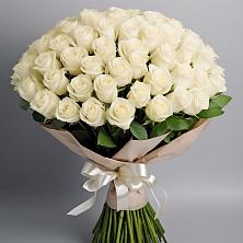 Букет 101 беля роза Белоснежка в Донская Сочи