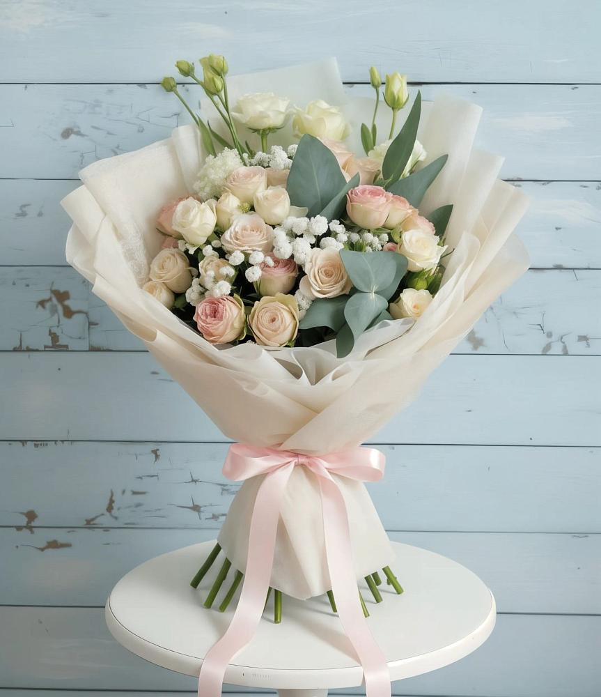 Букет цветов из: Розы и Лизиантусы в Донская Сочи