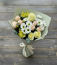 Букет цветов из:  Альстромерии, Розы и Хризантемы в Донская Сочи
