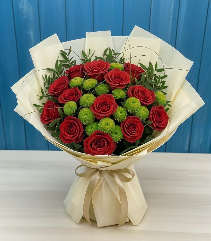 Букет цветов из: Розы и Хризантемы в Донская Сочи